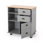 Table îlot de cuisine Okak avec rangement, îlot de cuisine sur roulettes avec plan de travail, meuble et tiroirs, desserte de cuisine pour cuisine, salle à manger