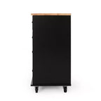 Table îlot de cuisine Okak avec rangement, îlot de cuisine sur roulettes avec plan de travail, meuble et tiroirs, desserte de cuisine pour cuisine, salle à manger
