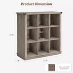 Étagère Acekool 9 cubes, basse, 95 cm (l) x 35 cm (p) x 95 cm (h), dos fermé, facile à nettoyer, pour entrée et salon