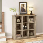 Étagère Acekool 9 cubes, basse, 95 cm (l) x 35 cm (p) x 95 cm (h), dos fermé, facile à nettoyer, pour entrée et salon