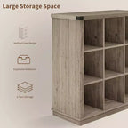 Étagère Acekool 9 cubes, basse, 95 cm (l) x 35 cm (p) x 95 cm (h), dos fermé, facile à nettoyer, pour entrée et salon