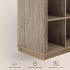 Étagère Acekool 9 cubes, basse, 95 cm (l) x 35 cm (p) x 95 cm (h), dos fermé, facile à nettoyer, pour entrée et salon