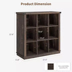 Étagère Acekool 9 cubes, basse, 95 cm (l) x 35 cm (p) x 95 cm (h), dos fermé, facile à nettoyer, pour entrée et salon