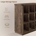 Étagère Acekool 9 cubes, basse, 95 cm (l) x 35 cm (p) x 95 cm (h), dos fermé, facile à nettoyer, pour entrée et salon