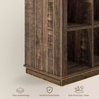 Étagère Acekool 9 cubes, basse, 95 cm (l) x 35 cm (p) x 95 cm (h), dos fermé, facile à nettoyer, pour entrée et salon