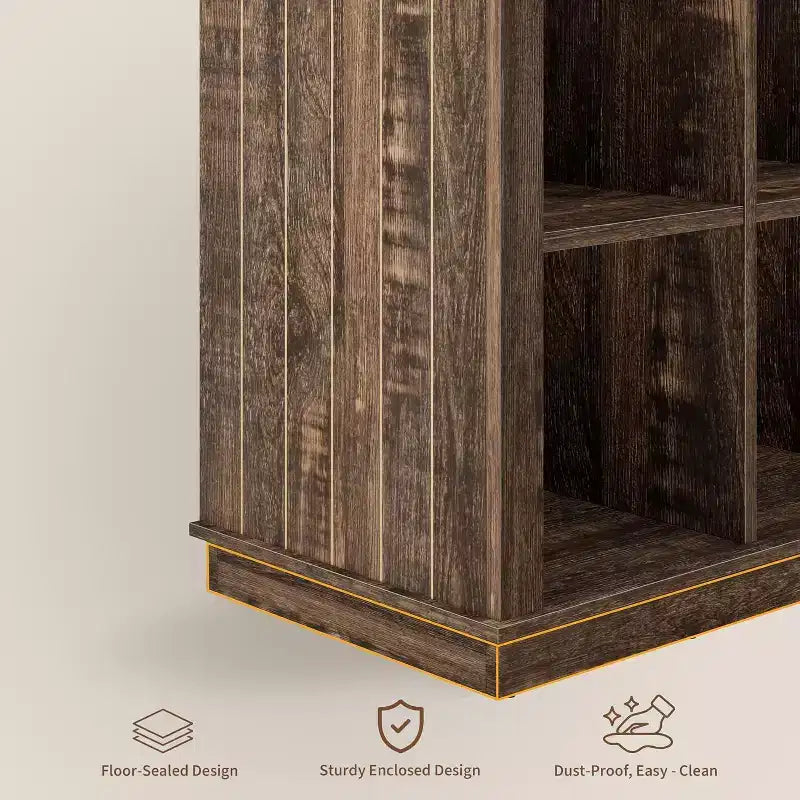 Étagère Acekool 9 cubes, basse, 95 cm (l) x 35 cm (p) x 95 cm (h), dos fermé, facile à nettoyer, pour entrée et salon