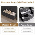7 commodes pour chambre à coucher, coiffeuse à tiroirs autonome de 52 pouces de large avec espace de rangement, armoire de rangement en bois pour salon, entrée