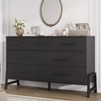 7 commodes pour chambre à coucher, coiffeuse à tiroirs autonome de 52 pouces de large avec espace de rangement, armoire de rangement en bois pour salon, entrée