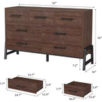 7 commodes pour chambre à coucher, coiffeuse à tiroirs autonome de 52 pouces de large avec espace de rangement, armoire de rangement en bois pour salon, entrée