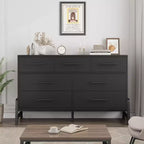 7 Dresser for Bedroom, Freestanding 52-inch Wide Drawer Dressing Table with Storage Space, Wooden Wardrobe Storage Cabinet for Living Room, Entryway