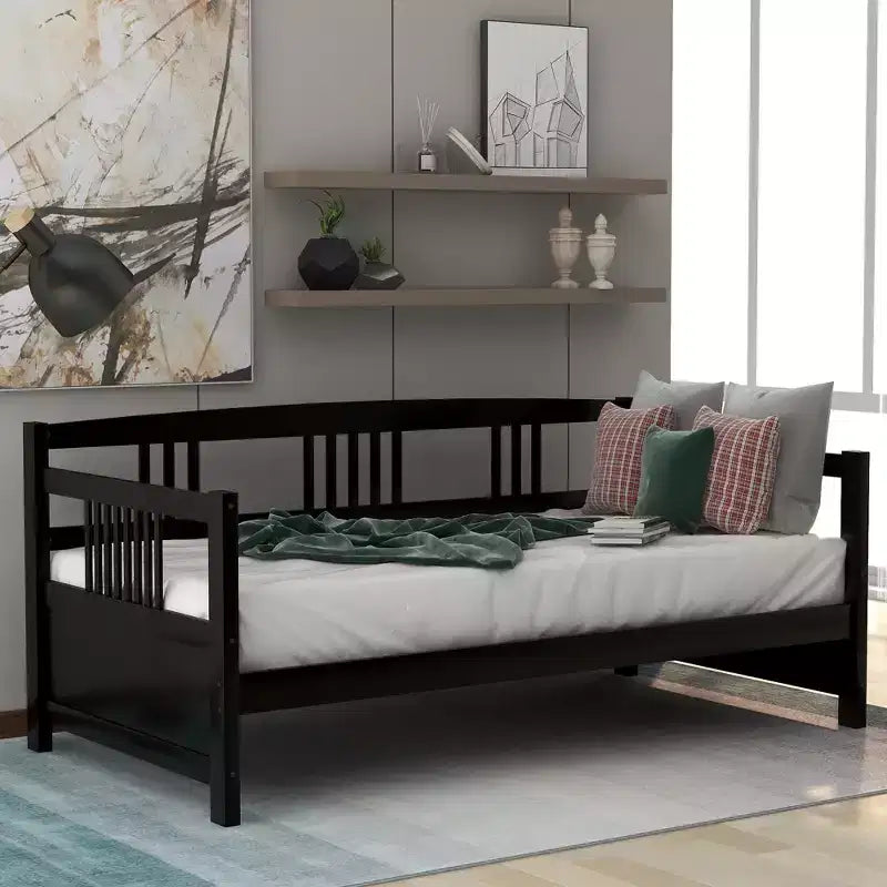 Lit de repos en bois massif, Cadre de lit de repos en bois pour chambre à coucher et salon