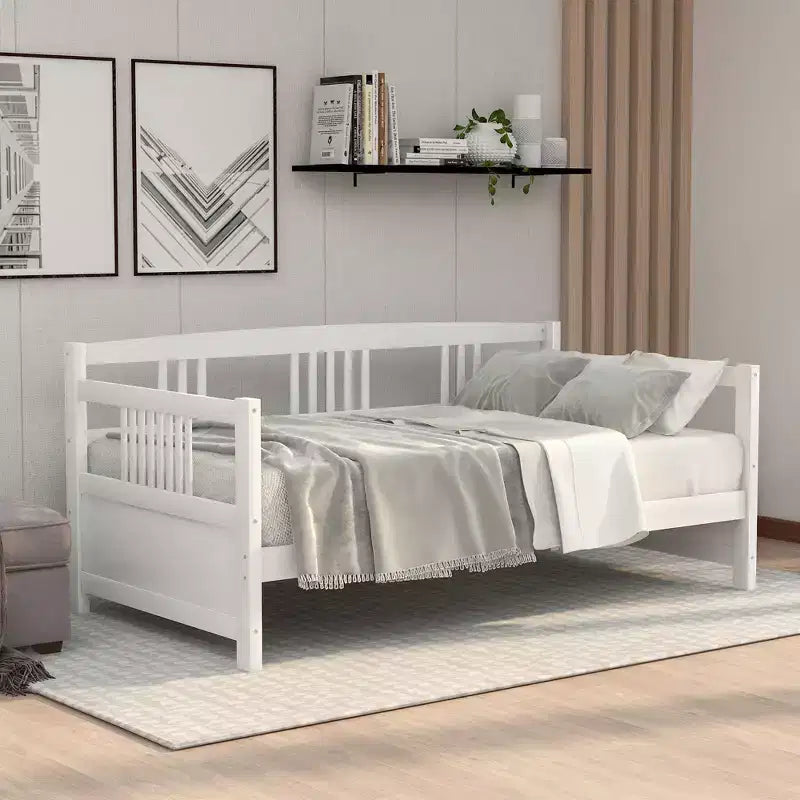 Lit de repos en bois massif, Cadre de lit de repos en bois pour chambre à coucher et salon
