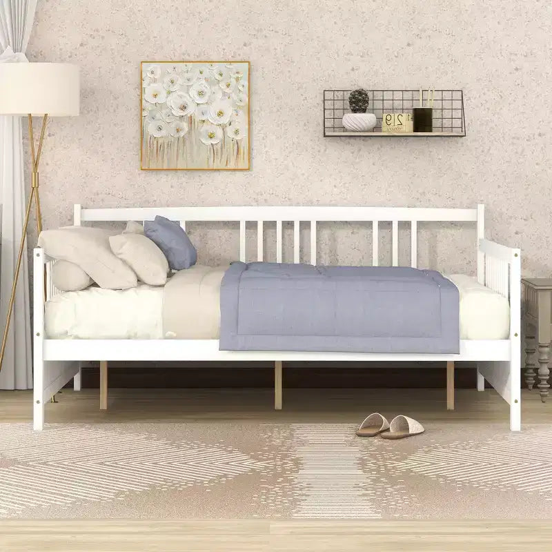 Lit de repos en bois massif, Cadre de lit de repos en bois pour chambre à coucher et salon
