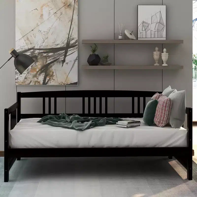 Lit de repos en bois massif, Cadre de lit de repos en bois pour chambre à coucher et salon