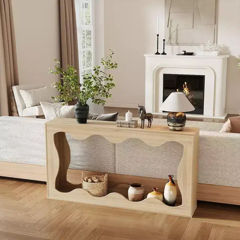 Table Console Fermière de 63 Pouces, Table d'Appoint Étroite pour Canapé, Table d'Appoint Industrielle, Meuble d'Entrée, pour Couloir, Hall, Salon