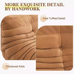 Pouf Canapé, Grand Pouf Fauteuil de Cheminée avec Pouf Ottomane pour Adultes, Canapé Causeuse avec Mousse Confortable Haute Densité pour la Maison
