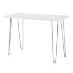GDFStudio Ralph Bureau d'écriture moderne en bois avec pieds en épingle à cheveux chromés