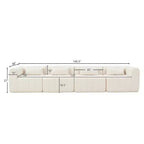 Christopher Knight Home Ahearn Canapé sectionnel modulable 4 pièces 145,5 po à compression complète