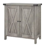 Étagère réglable et 2 portes coulissantes, buffet de style fermier, pour salon, salle à manger