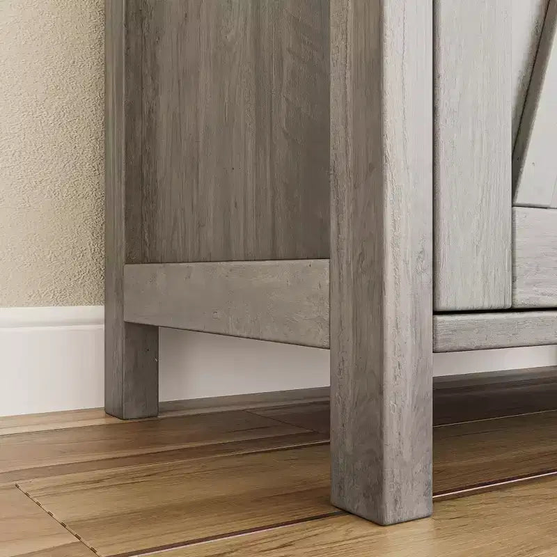 Étagère réglable et 2 portes coulissantes, buffet de style fermier, pour salon, salle à manger