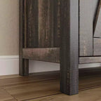 Étagère réglable et 2 portes coulissantes, buffet de style fermier, pour salon, salle à manger
