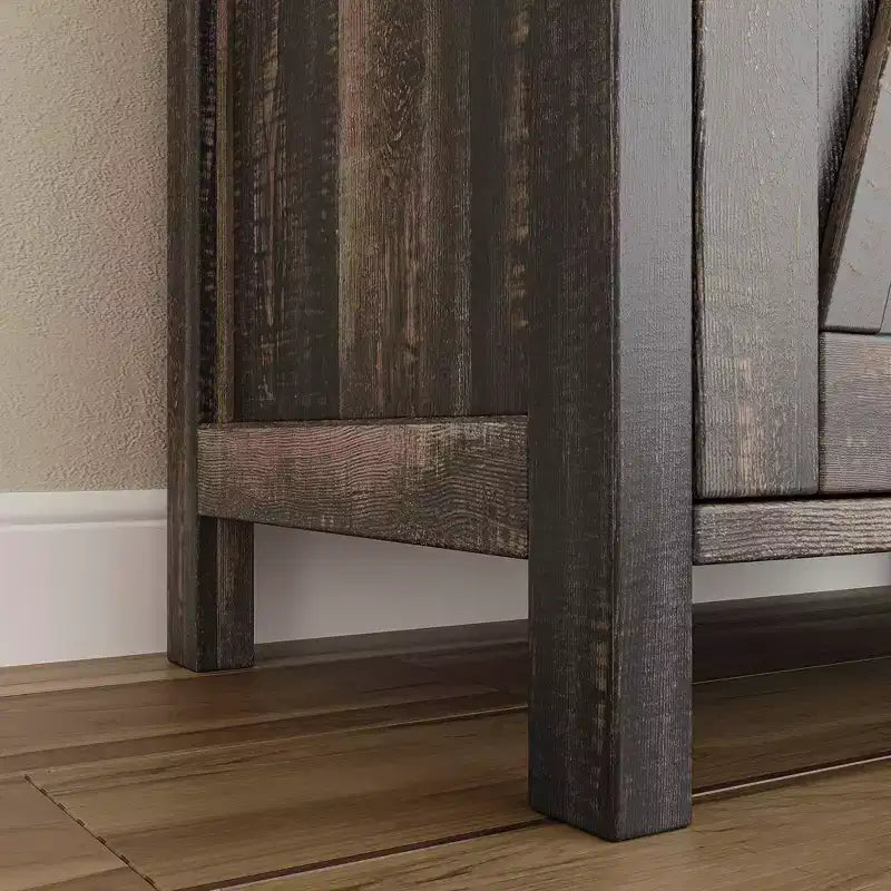 Étagère réglable et 2 portes coulissantes, buffet de style fermier, pour salon, salle à manger