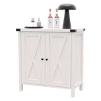 Étagère réglable et 2 portes coulissantes, buffet de style fermier, pour salon, salle à manger