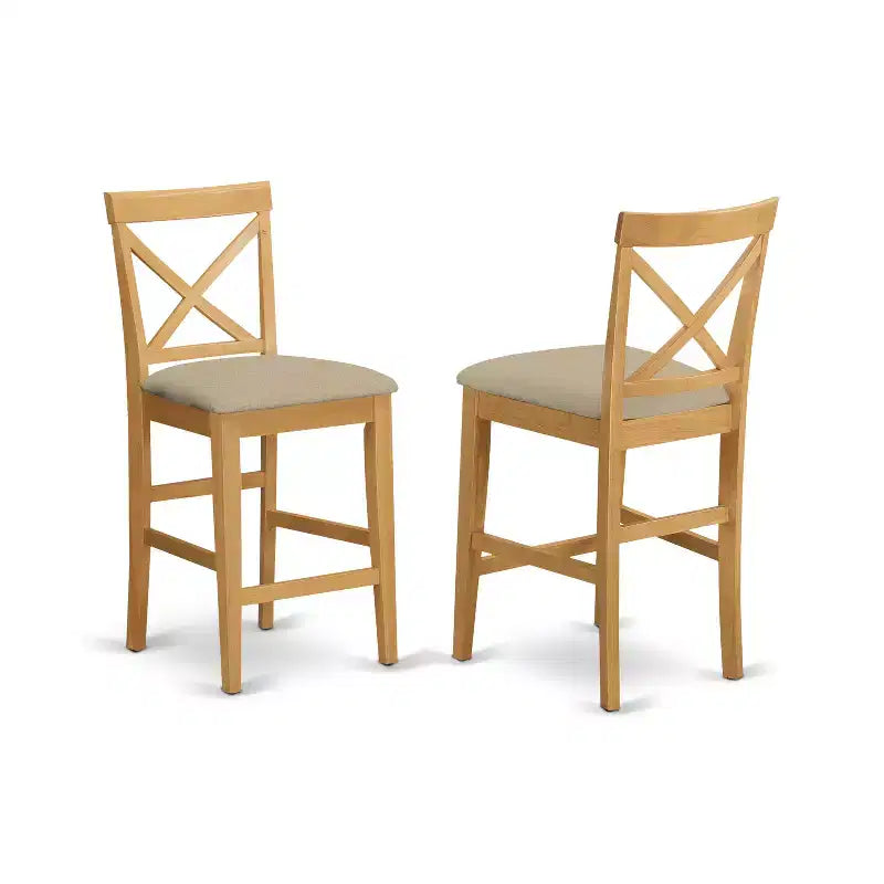 HomeStock Tabouret de bar de comptoir haut en bois finition marron de 41,5 po de hauteur de forme rectangulaire non rembourré en polyester