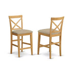 HomeStock Tabouret de bar de comptoir haut en bois finition marron de 41,5 po de hauteur de forme rectangulaire non rembourré en polyester