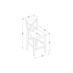 HomeStock Tabouret de bar de comptoir haut en bois finition marron de 41,5 po de hauteur de forme rectangulaire non rembourré en polyester