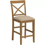 HomeStock Tabouret de bar de comptoir haut en bois finition marron de 41,5 po de hauteur de forme rectangulaire non rembourré en polyester