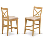 HomeStock Tabouret de bar de comptoir haut en bois finition marron de 41,5 po de hauteur de forme rectangulaire non rembourré en polyester