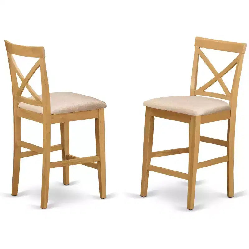 HomeStock Tabouret de bar de comptoir haut en bois finition marron de 41,5 po de hauteur de forme rectangulaire non rembourré en polyester