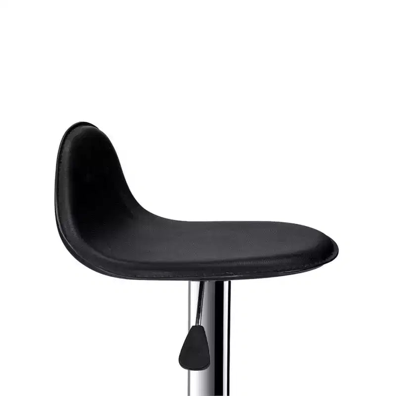 HomeStock - Lot de 2 tabourets de bar réglables en hauteur en similicuir noir de 35"