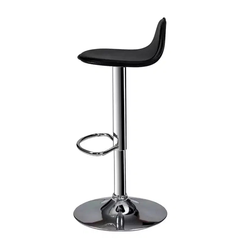 HomeStock - Lot de 2 tabourets de bar réglables en hauteur en similicuir noir de 35"