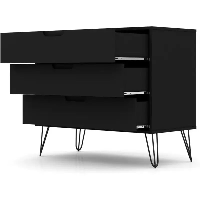 Commode Rockefeller 35 noire (3 tiroirs)