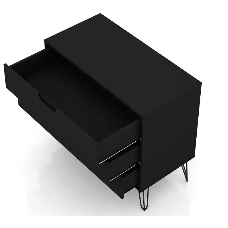 Commode Rockefeller 35 noire (3 tiroirs)