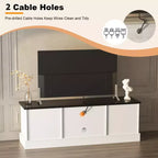 Meuble TV rustique de style ferme pour téléviseurs de 65 pouces, meuble de divertissement avec armoires de rangement, table de console média moderne pour salon ou bureau