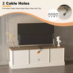 Meuble TV rustique de style ferme pour téléviseurs de 65 pouces, meuble de divertissement avec armoires de rangement, table de console média moderne pour salon ou bureau