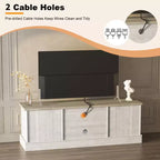 Meuble TV rustique de style ferme pour téléviseurs de 65 pouces, meuble de divertissement avec armoires de rangement, table de console média moderne pour salon ou bureau
