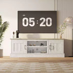 Rustic Farmhouse TV Stand for 65-Inch TVs, Entertainment Center with Storage Cabinets, Modern Media Console Table for Living Room or Office