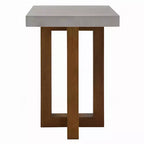 Table d'appoint Royal Hampton, plateau en faux béton gris, bois de noyer marron, 40 cm