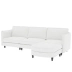 Homy Casa Canapé d'angle moderne en forme de L avec méridienne et coussins moelleux, pour salon ou appartement, beige
