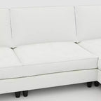 Homy Casa Canapé d'angle moderne en forme de L avec méridienne et coussins moelleux, pour salon ou appartement, beige