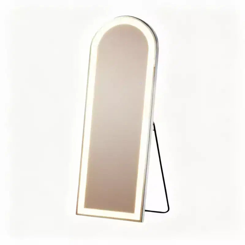HomeRoots 71 Clear Arch Lighted Freestanding and Wall Mount Frameless Full Length Mirror
