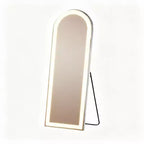 HomeRoots 71 Clear Arch Lighted Freestanding and Wall Mount Frameless Full Length Mirror