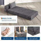 Coolmee Lit Sofa Pliant et Lit Chaise - Canapé Convertible, Canapé Lit Pliant avec Oreiller, Chaise Longue de Sol Capitonnée pour Salon, Chambre à Coucher