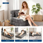 Coolmee Lit Sofa Pliant et Lit Chaise - Canapé Convertible, Canapé Lit Pliant avec Oreiller, Chaise Longue de Sol Capitonnée pour Salon, Chambre à Coucher