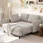 Coolmee Canapé d'angle modulable moderne en forme de L, canapé en chenille avec rangement caché pour salon, appartement, petit espace