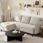 Coolmee Canapé d'angle modulable moderne en forme de L, canapé en chenille avec rangement caché pour salon, appartement, petit espace